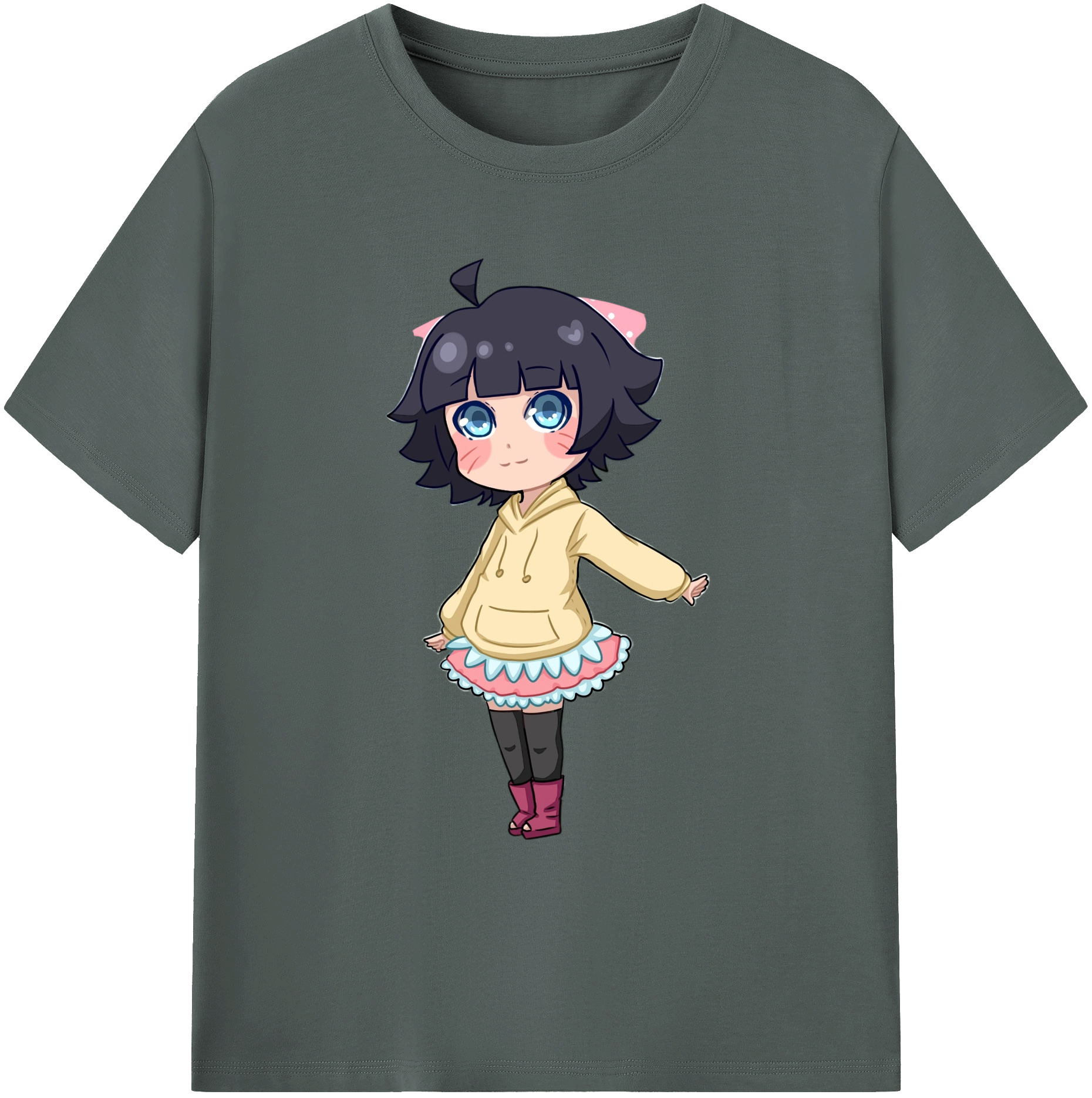 （画像用） NARUTO -ナルト- うずまき ヒマワリ Uzumaki Himawari 綿100％ メンズ半袖Tシャツ｜肌触りやわらか＆通気性